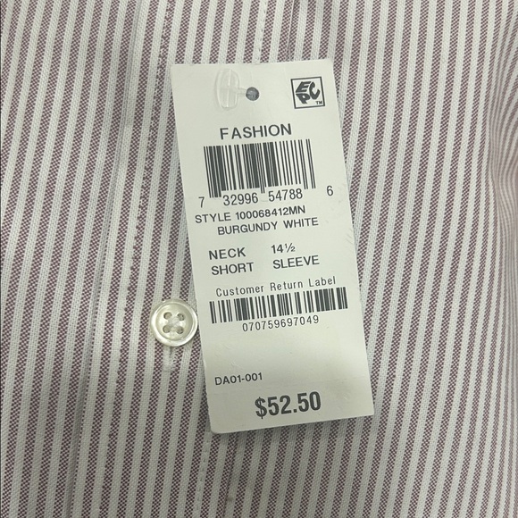 Club Room Men's White and Gray Striped Dress Shirt - Picture 4 of 4